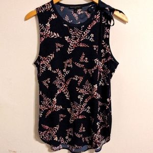 Navy Floral Banana Republic Tank Top